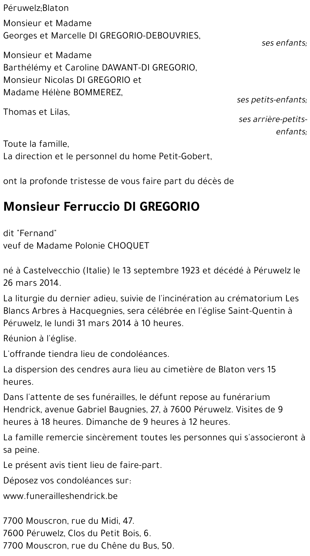 Ferruccio DI GREGORIO