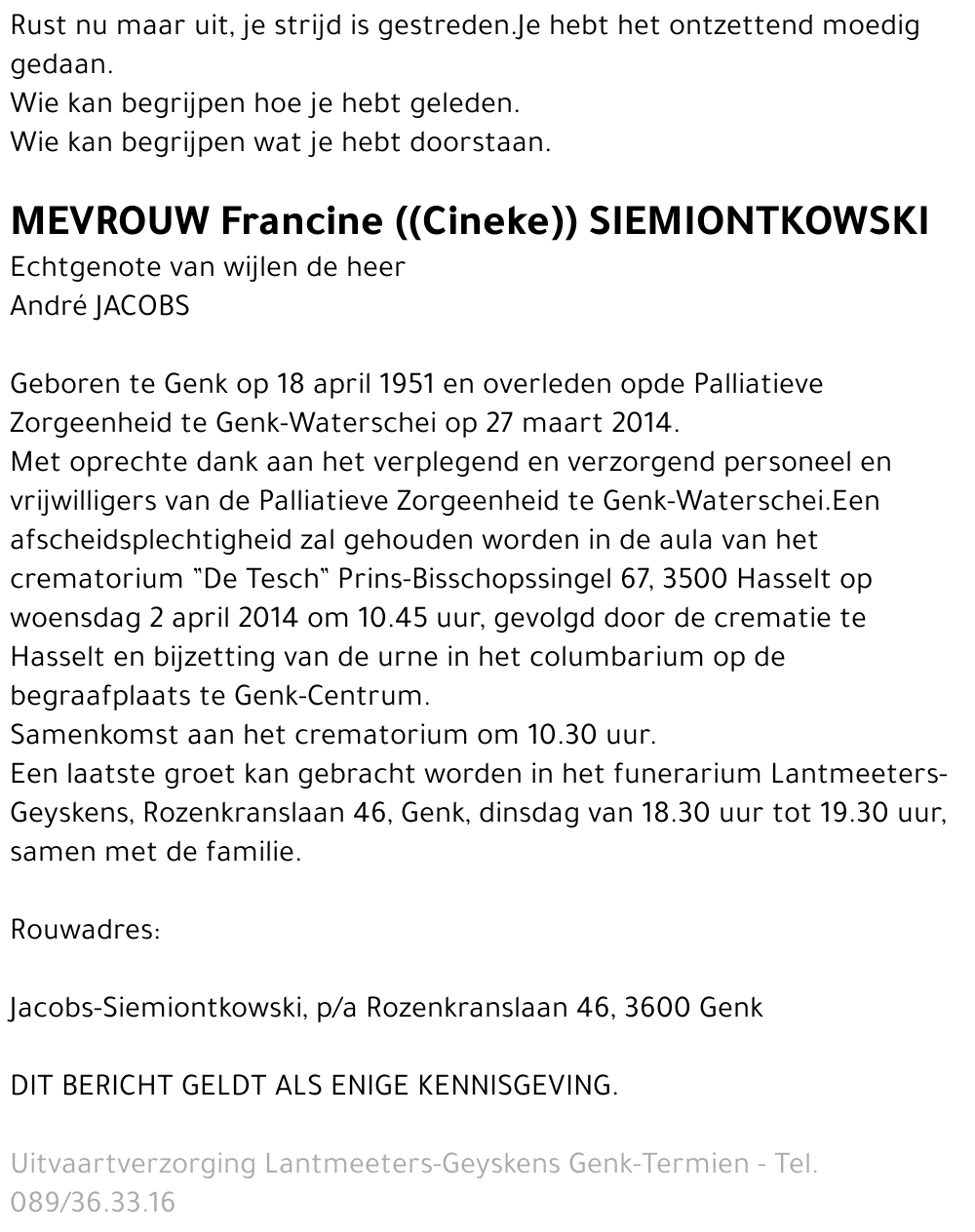 Francine SIEMIONTKOWSKI