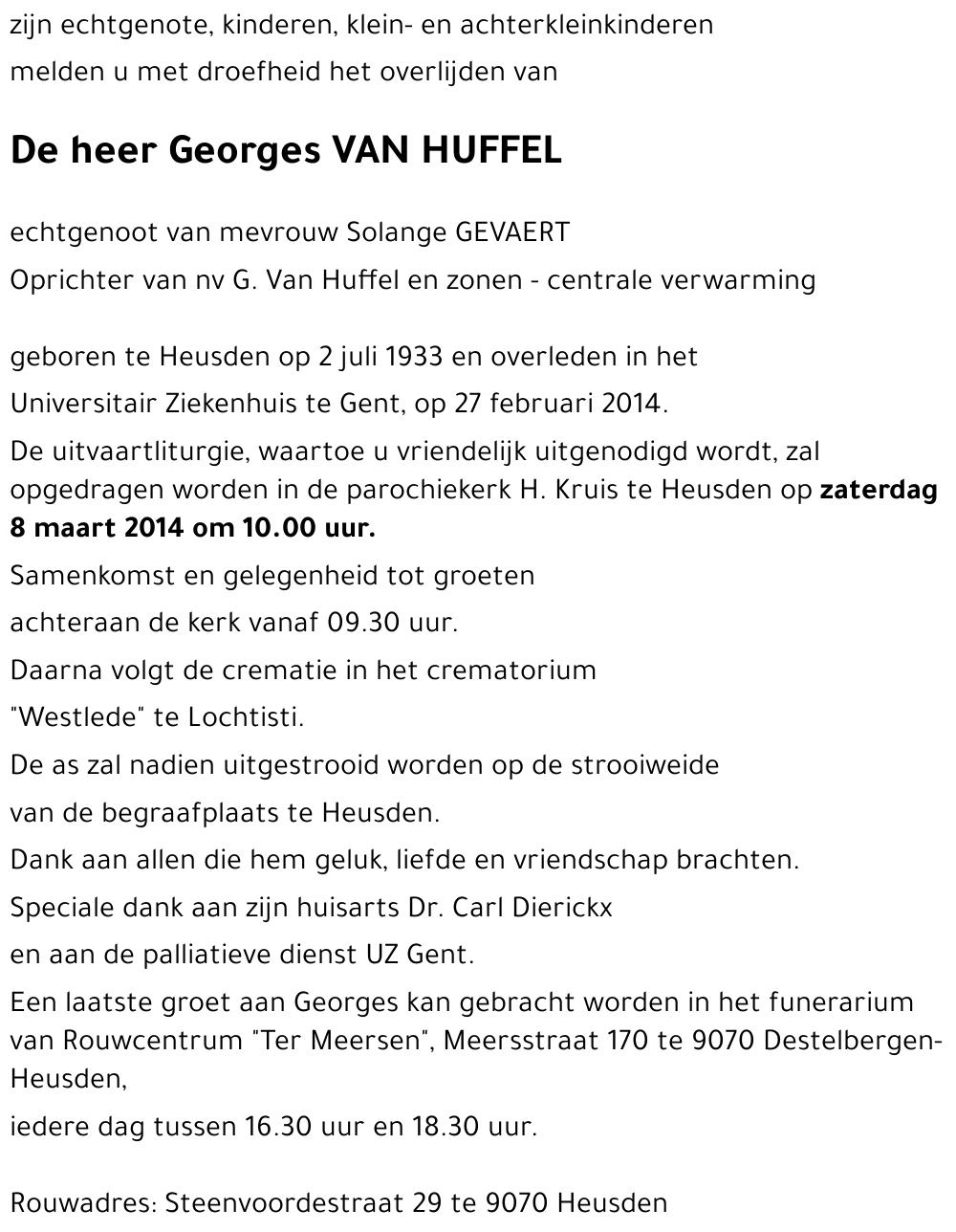 Georges VAN HUFFEL