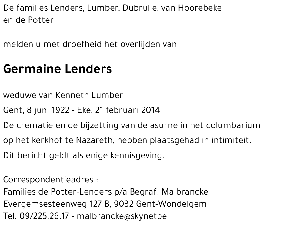 Germaine Lenders