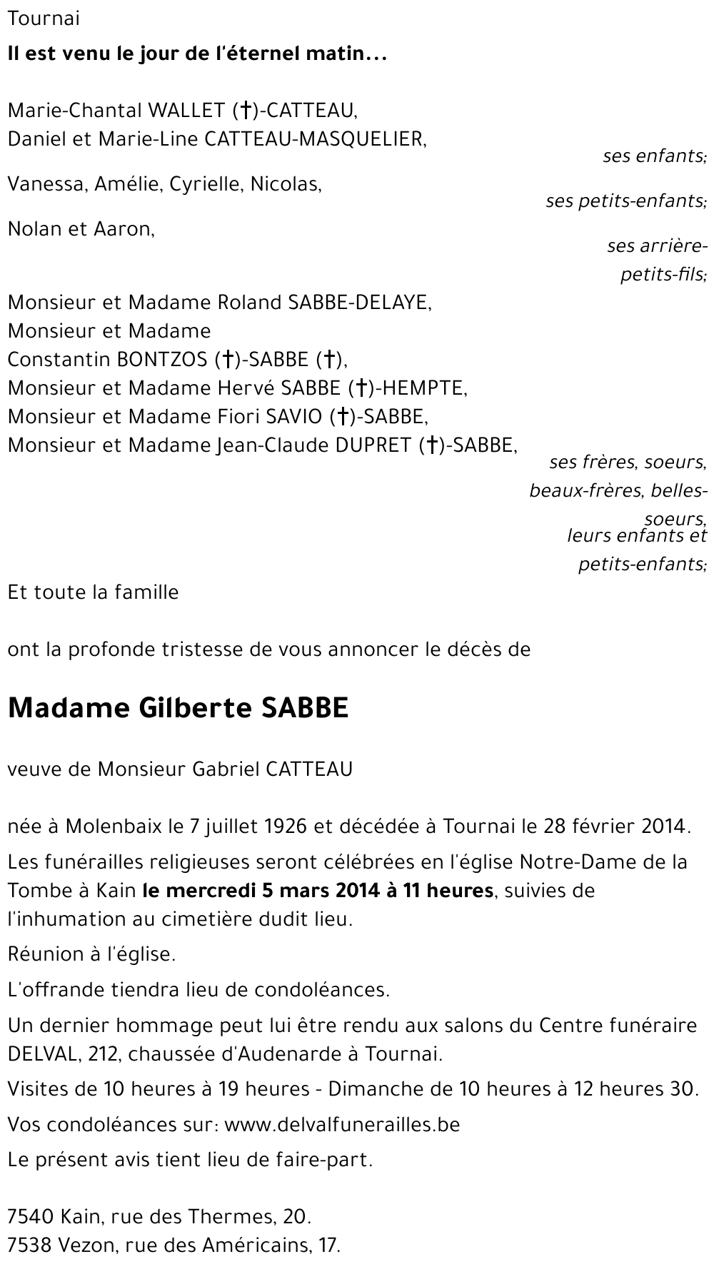 Gilberte SABBE
