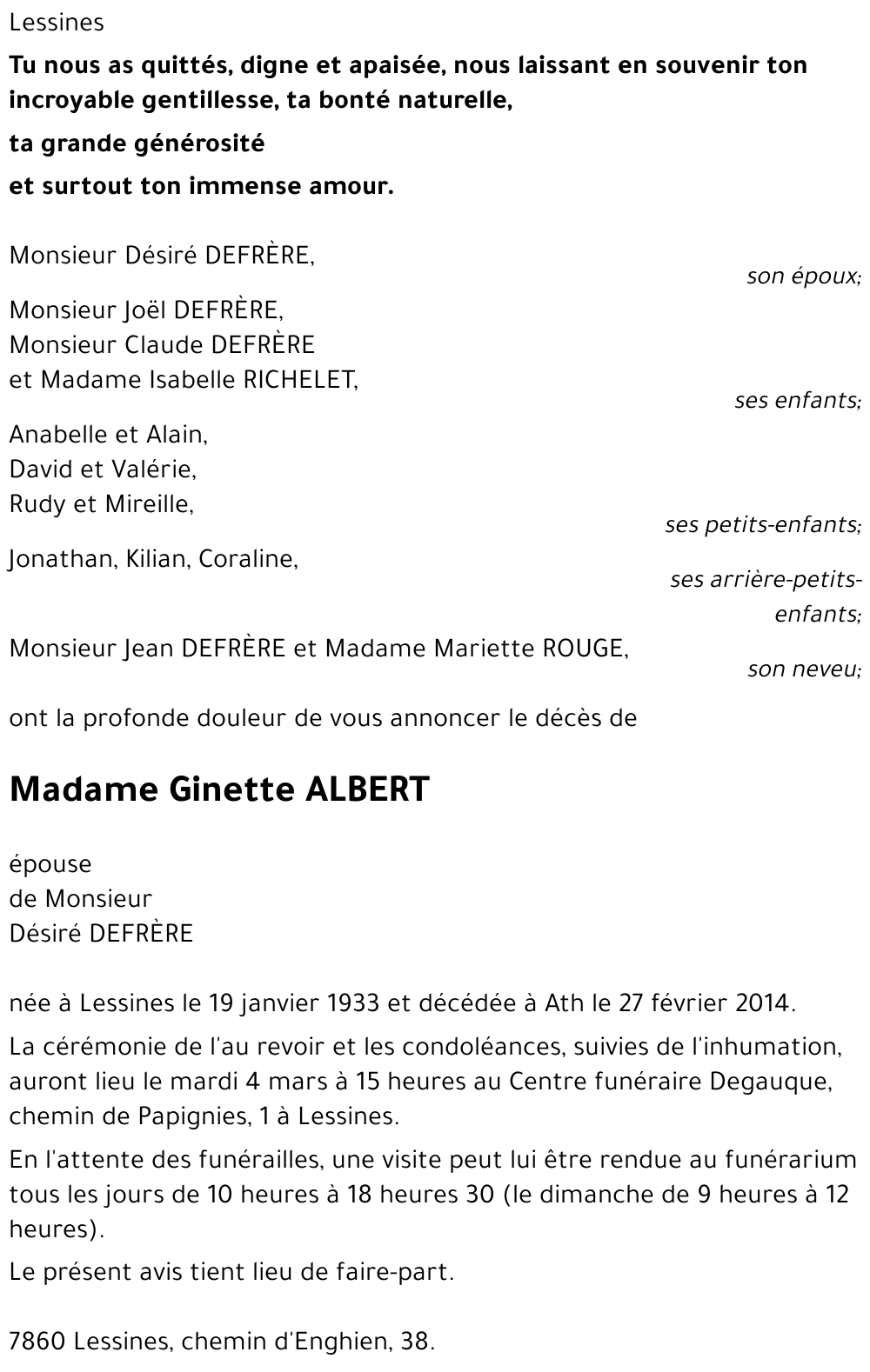 Ginette ALBERT