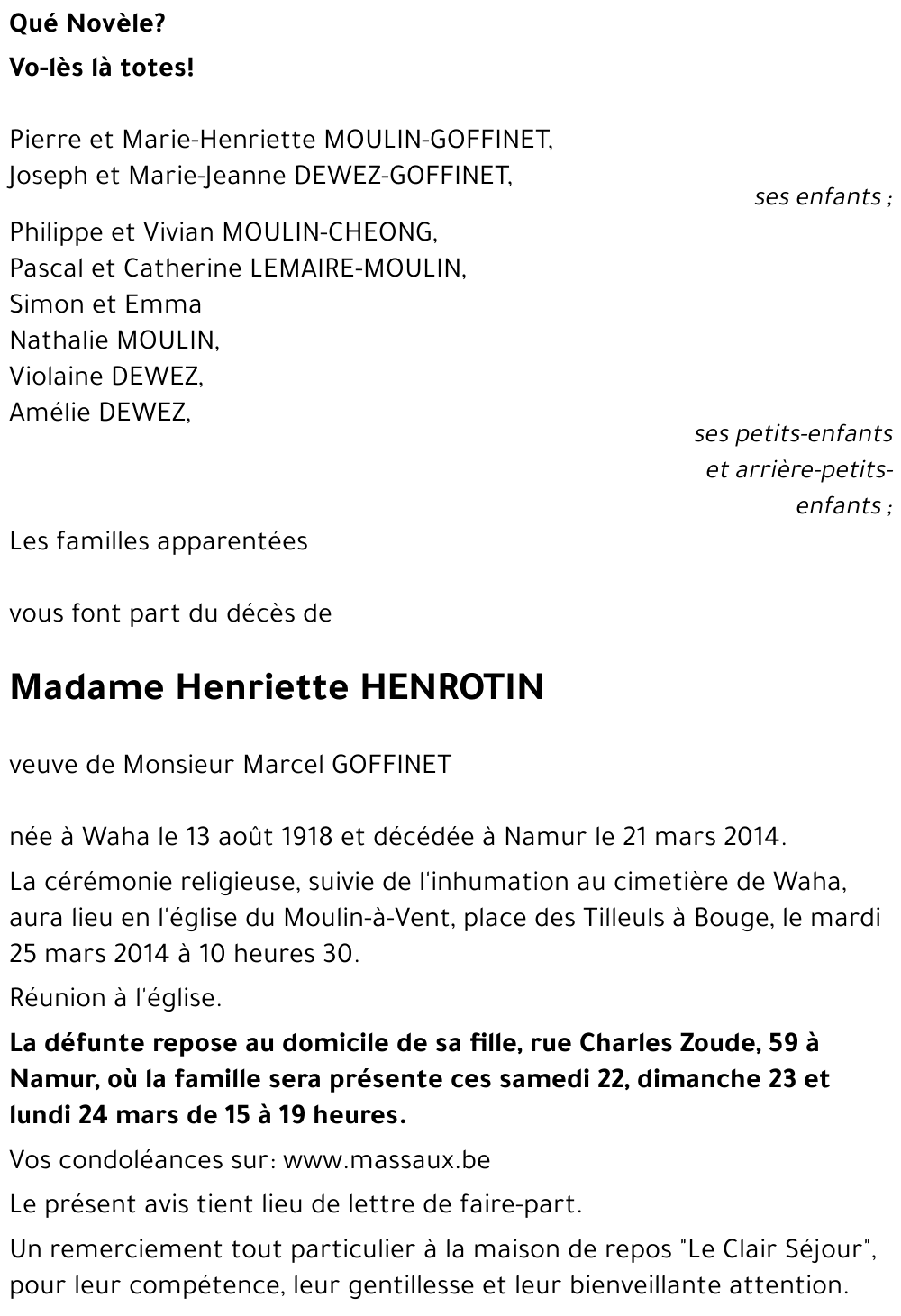 HENROTIN Henriette