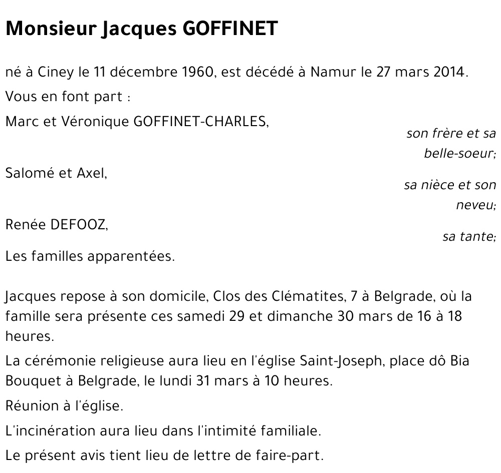 Jacques GOFFINET