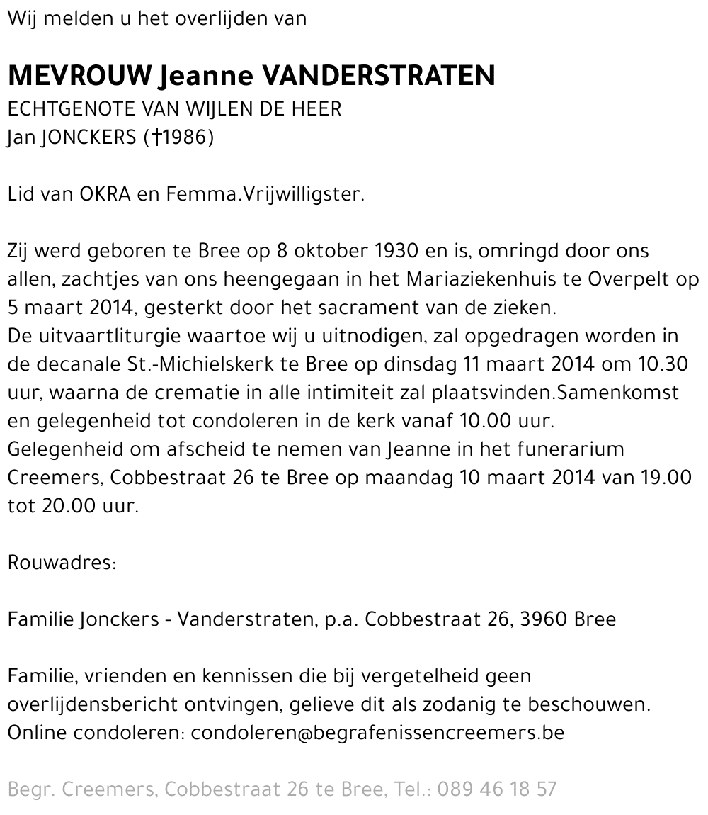 Jeanne Vanderstraten