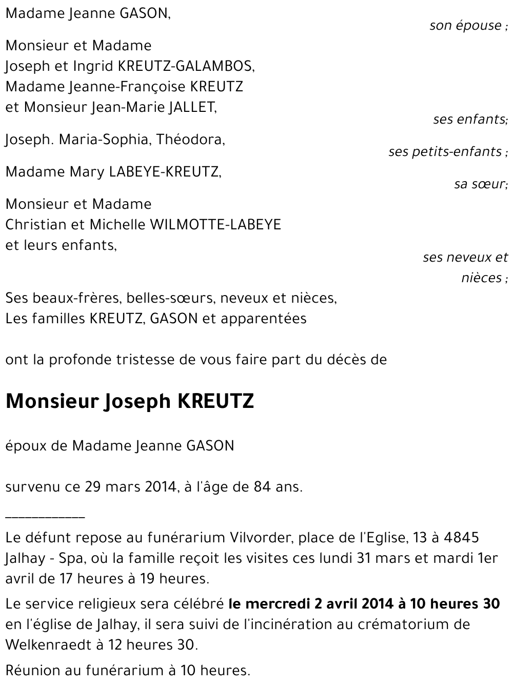 Joseph KREUTZ