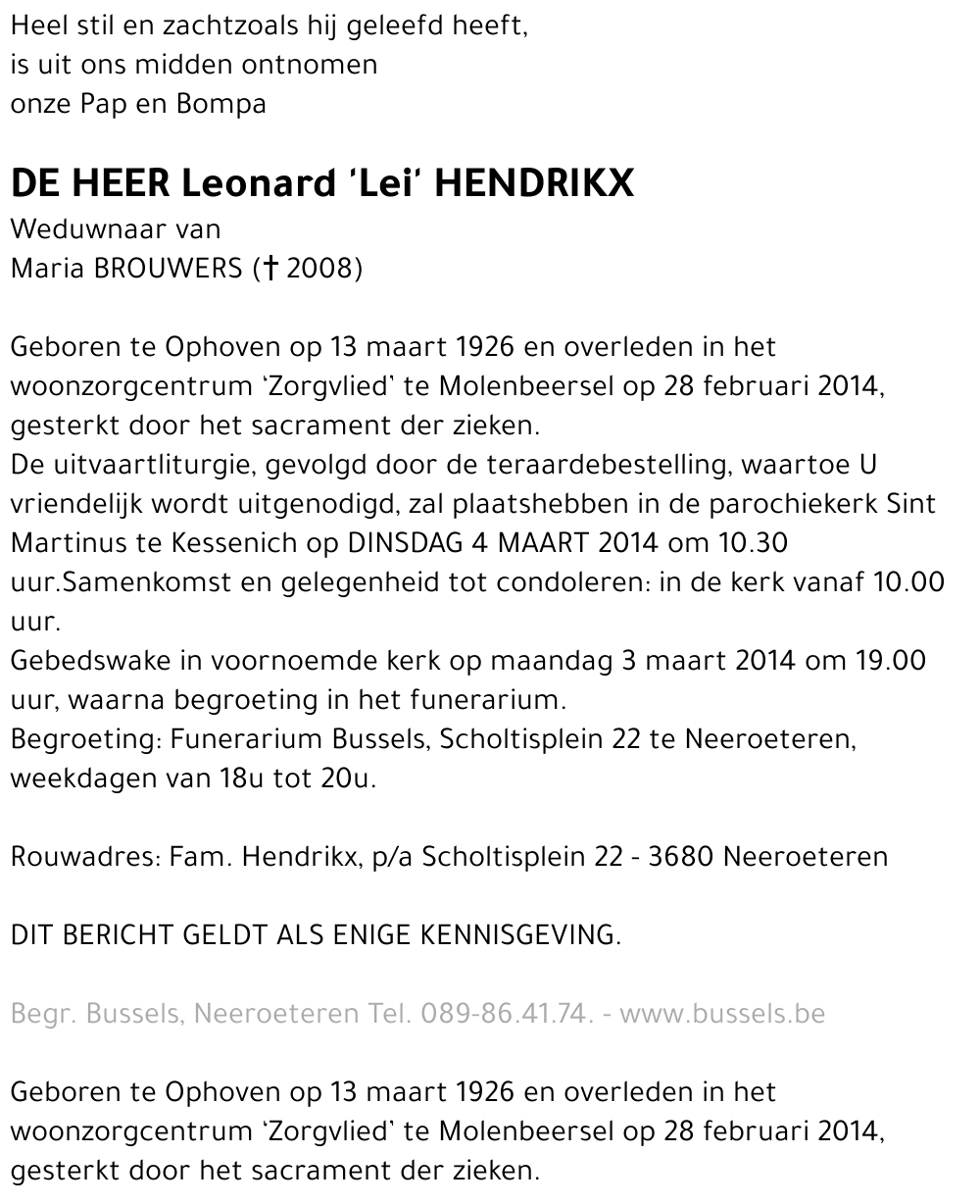 Leonard 'Lei' HENDRIKX