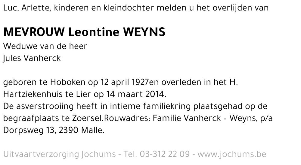 Leontine Weyns