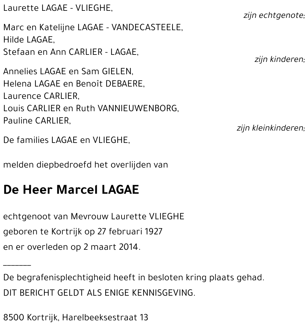 Marcel LAGAE