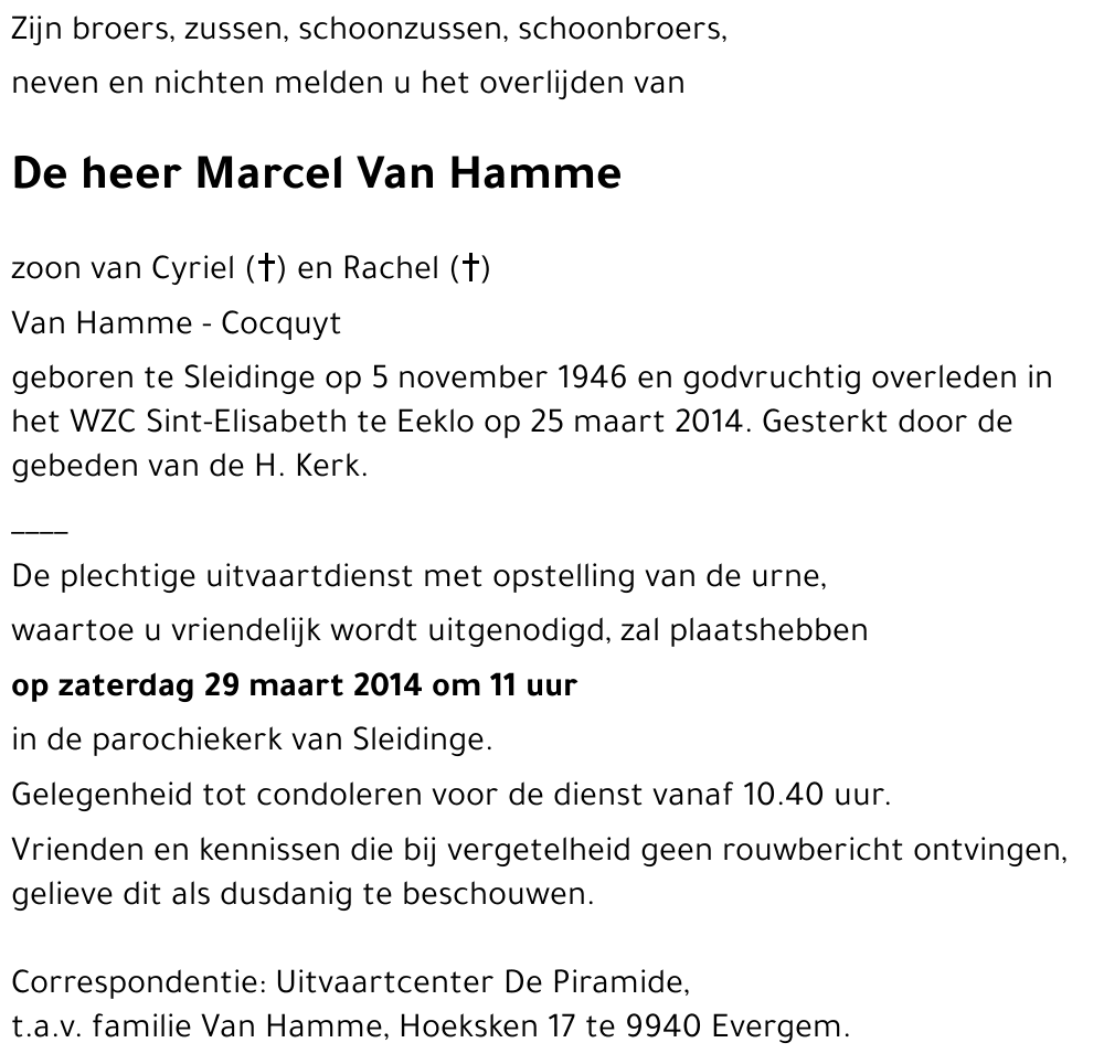 Marcel Van Hamme