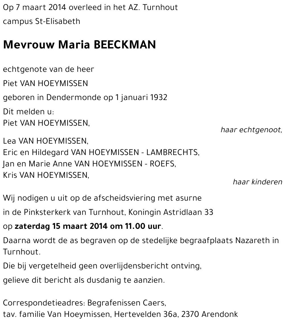 Maria BEECKMAN