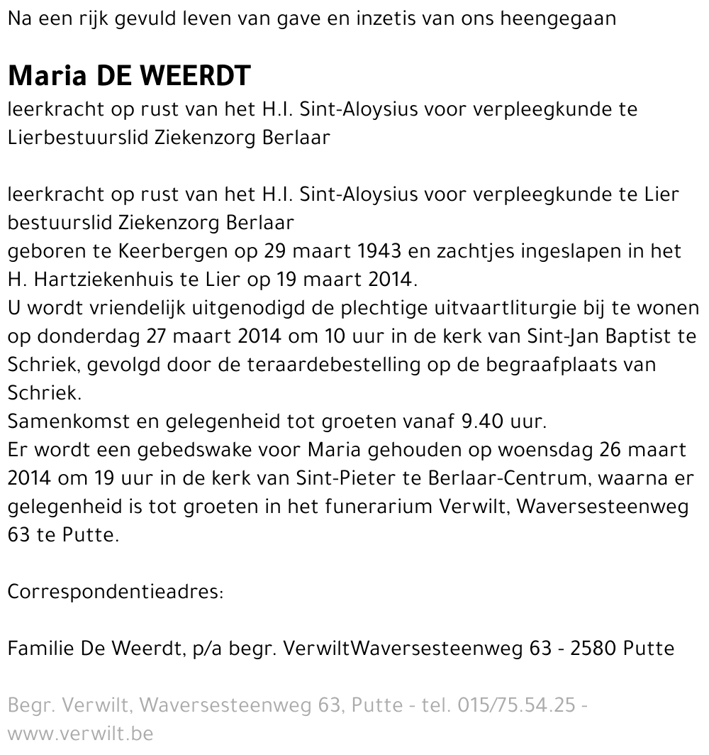Maria De Weerdt