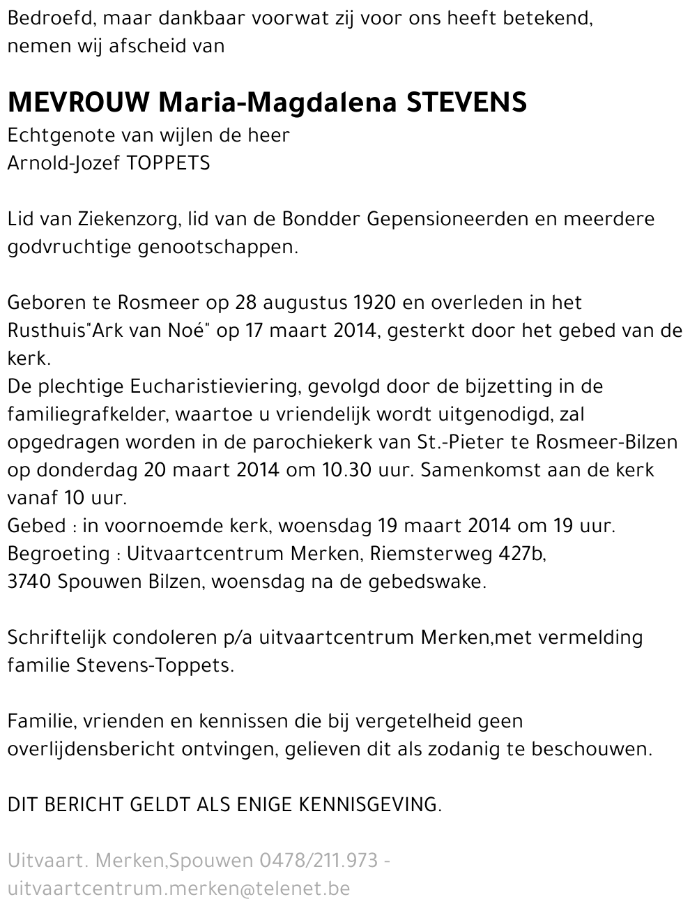 Maria-Magdalena STEVENS