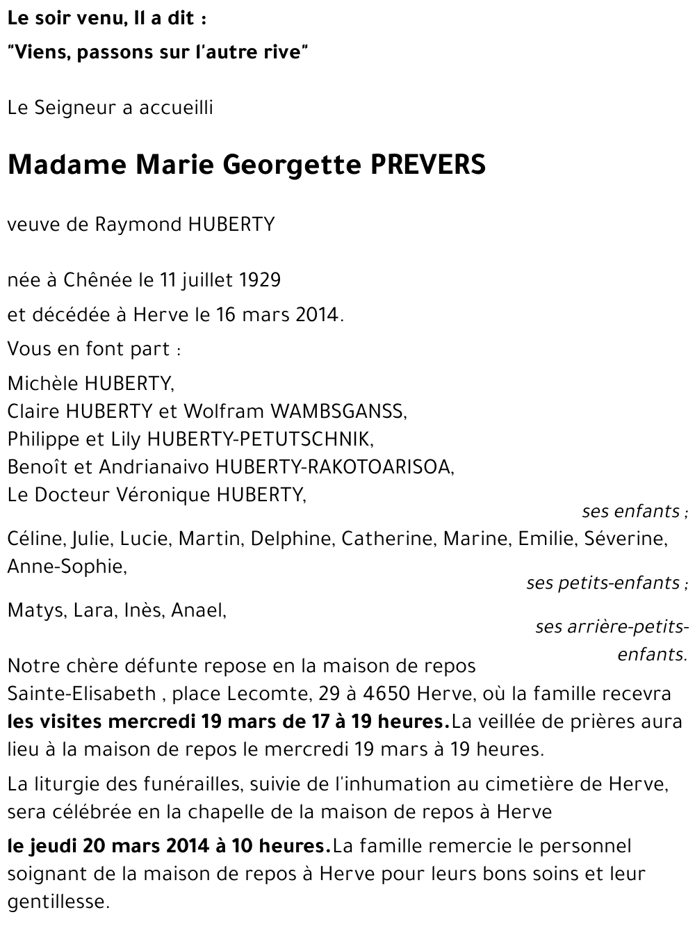 Marie Georgette PREVERS
