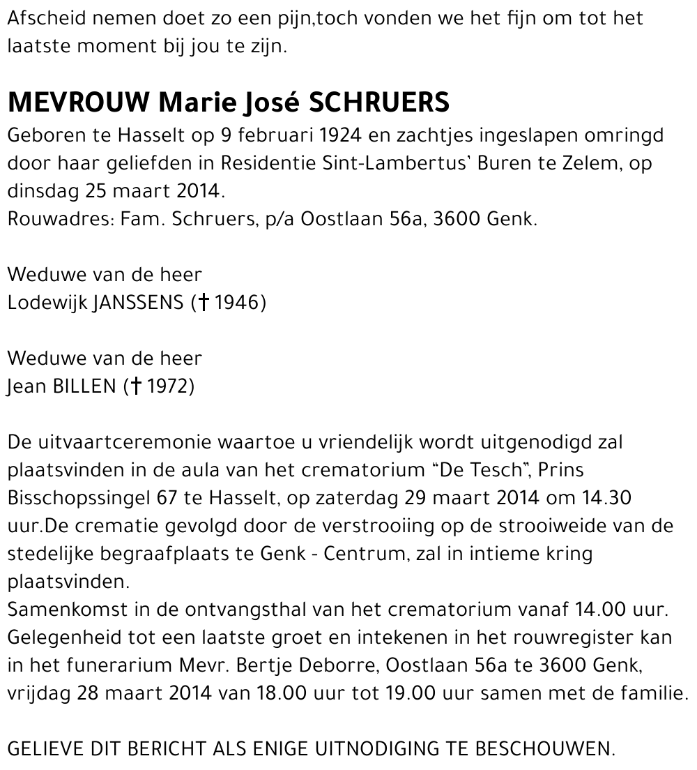 Marie José SCHRUERS
