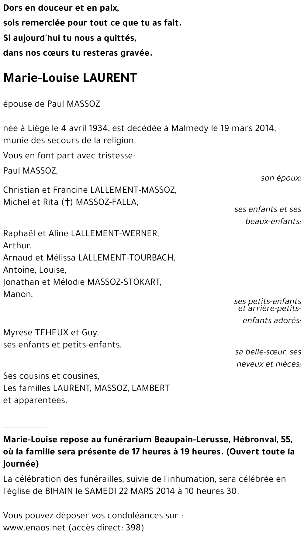 Marie-Louise LAURENT