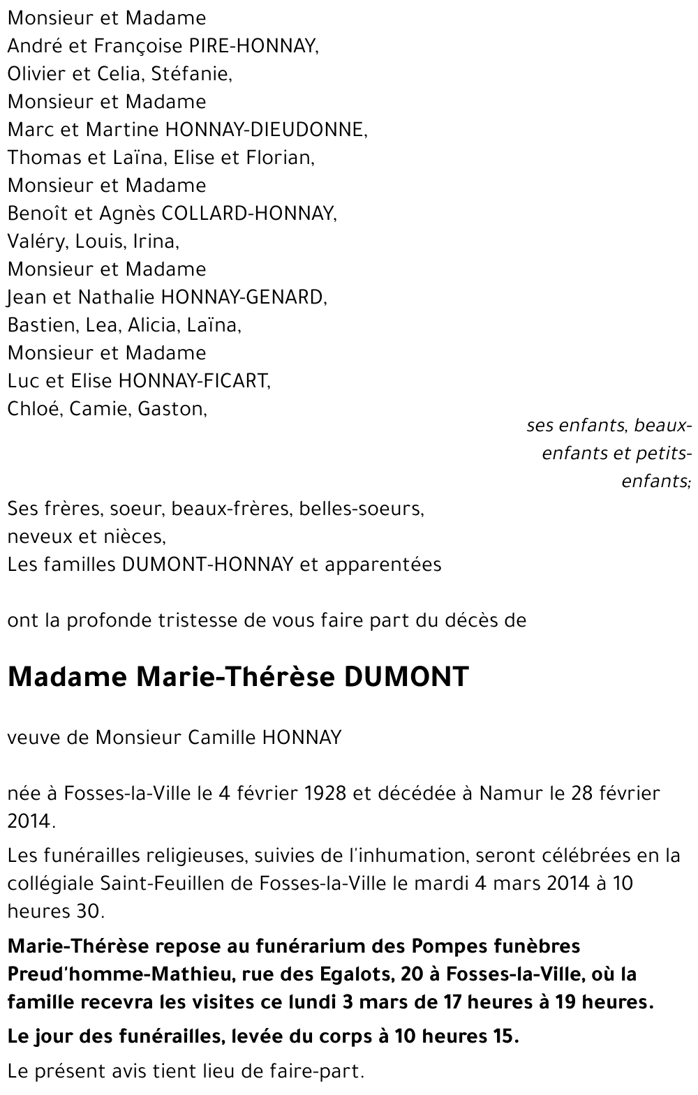 Marie-Thérèse DUMONT