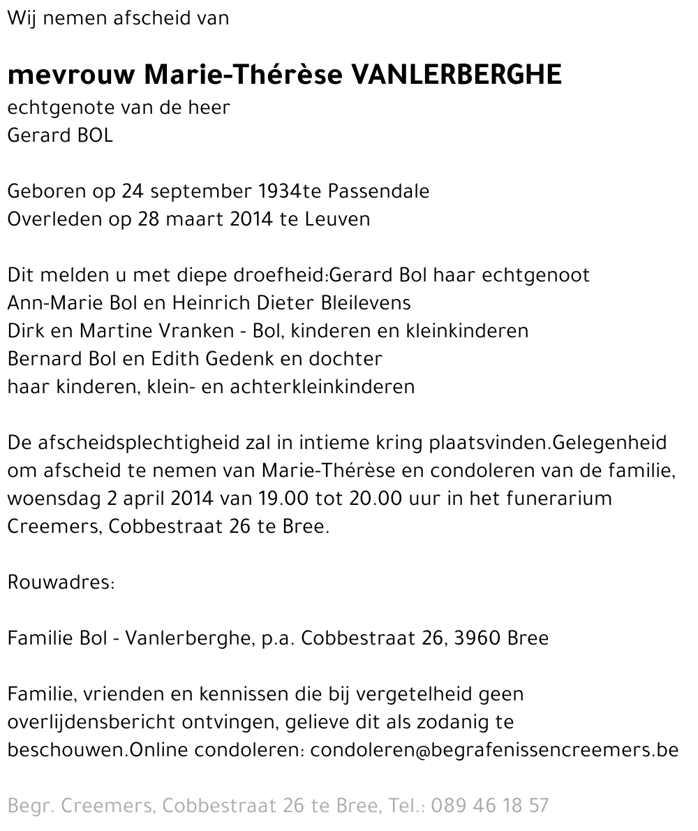 Marie-Thérèse Vanlerberghe