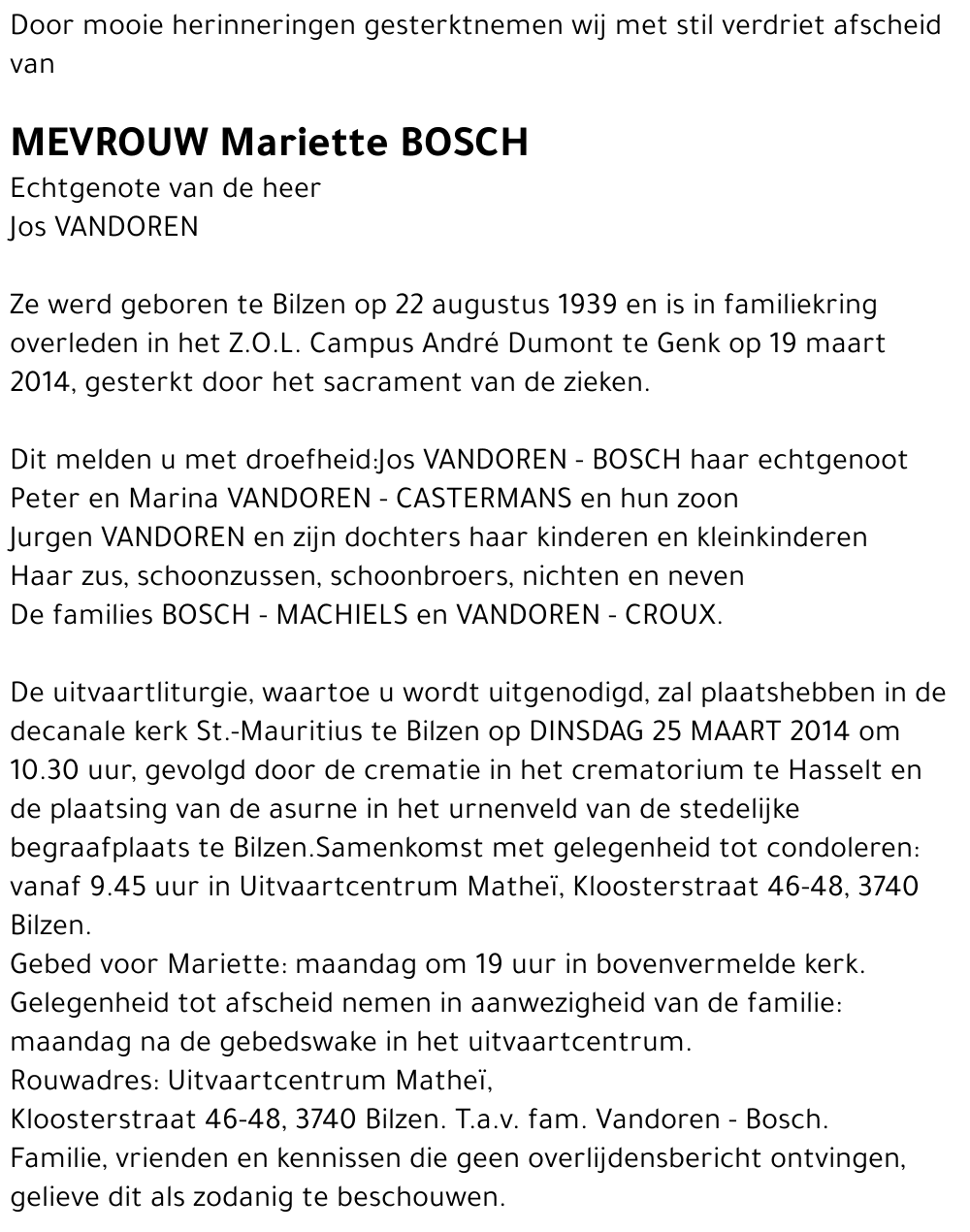 Mariette BOSCH