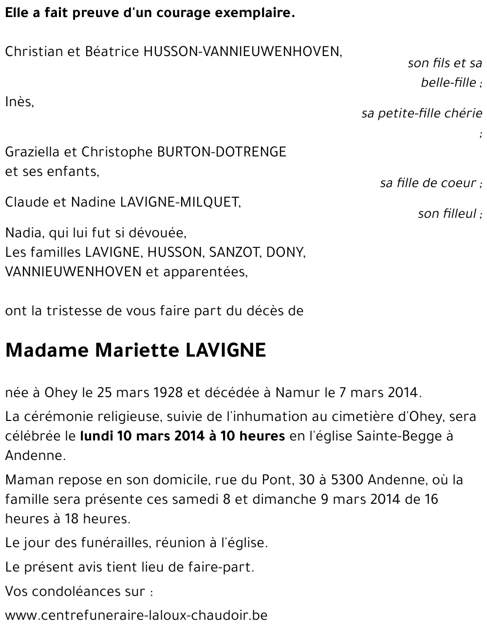 Mariette LAVIGNE