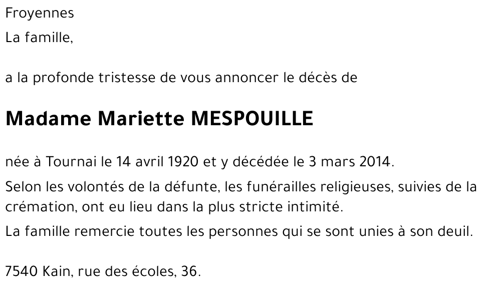 Mariette MESPOUILLE