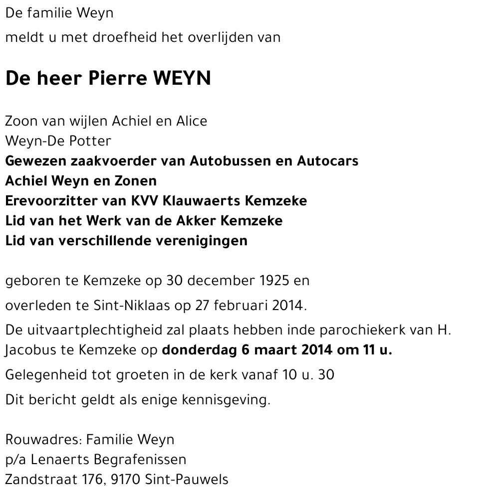 Pierre WEYN