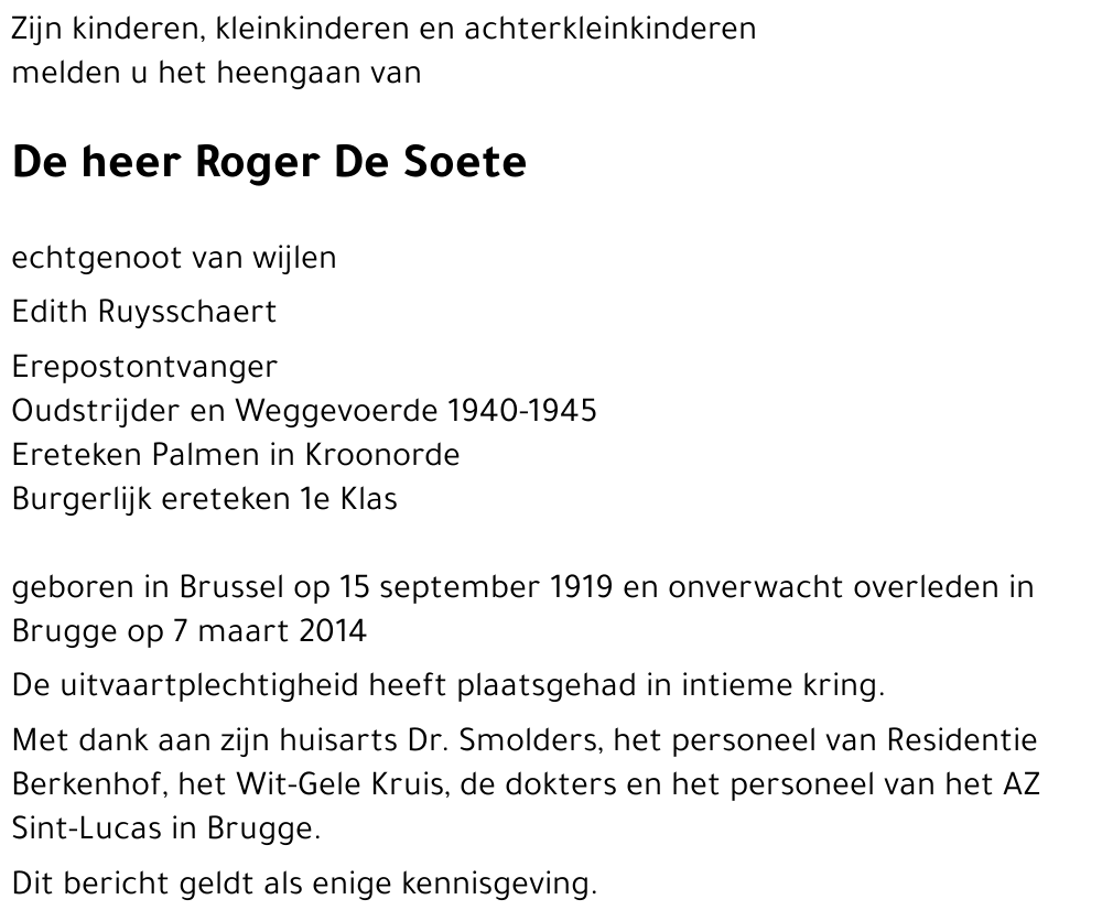 Roger De Soete