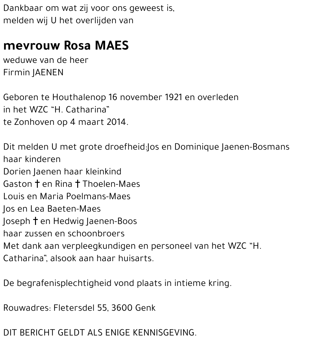 Rosa Maes