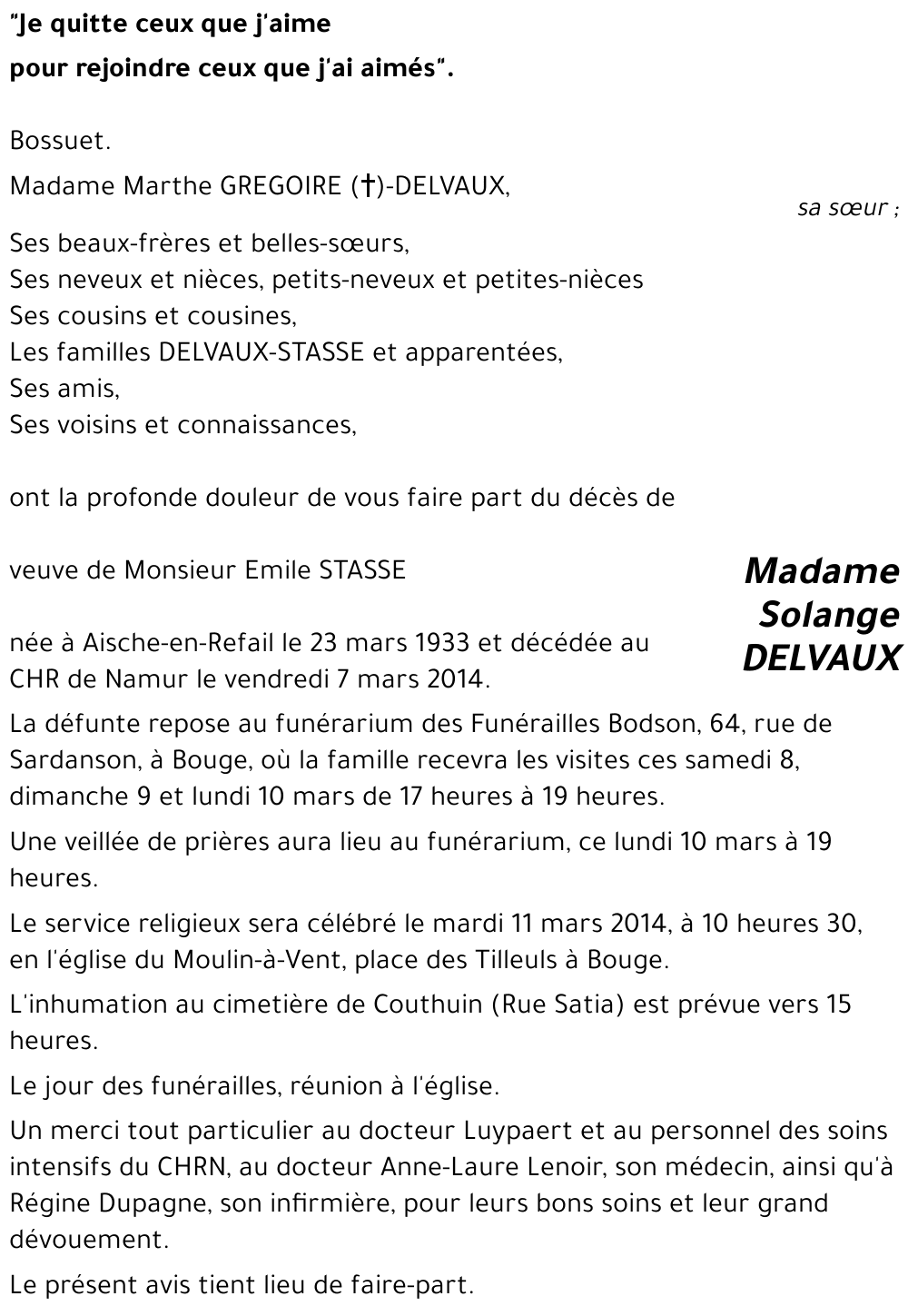 Solange DELVAUX