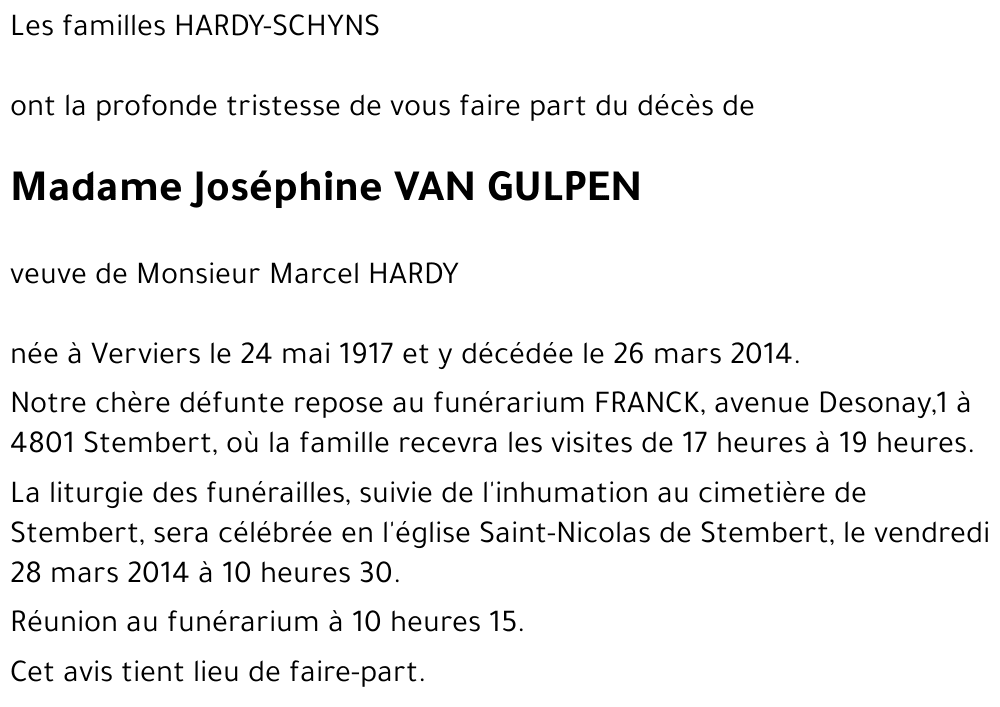 VAN GULPEN Joséphine