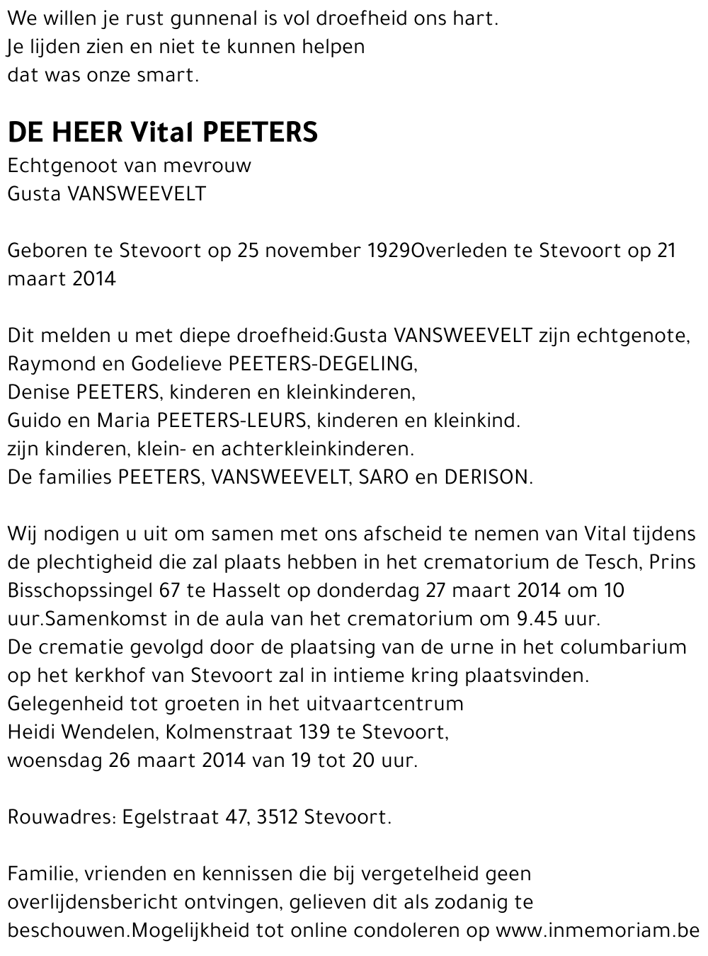 Vital PEETERS