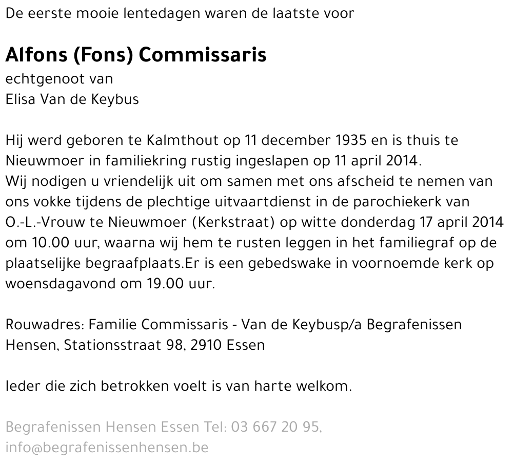 Alfons Commissaris