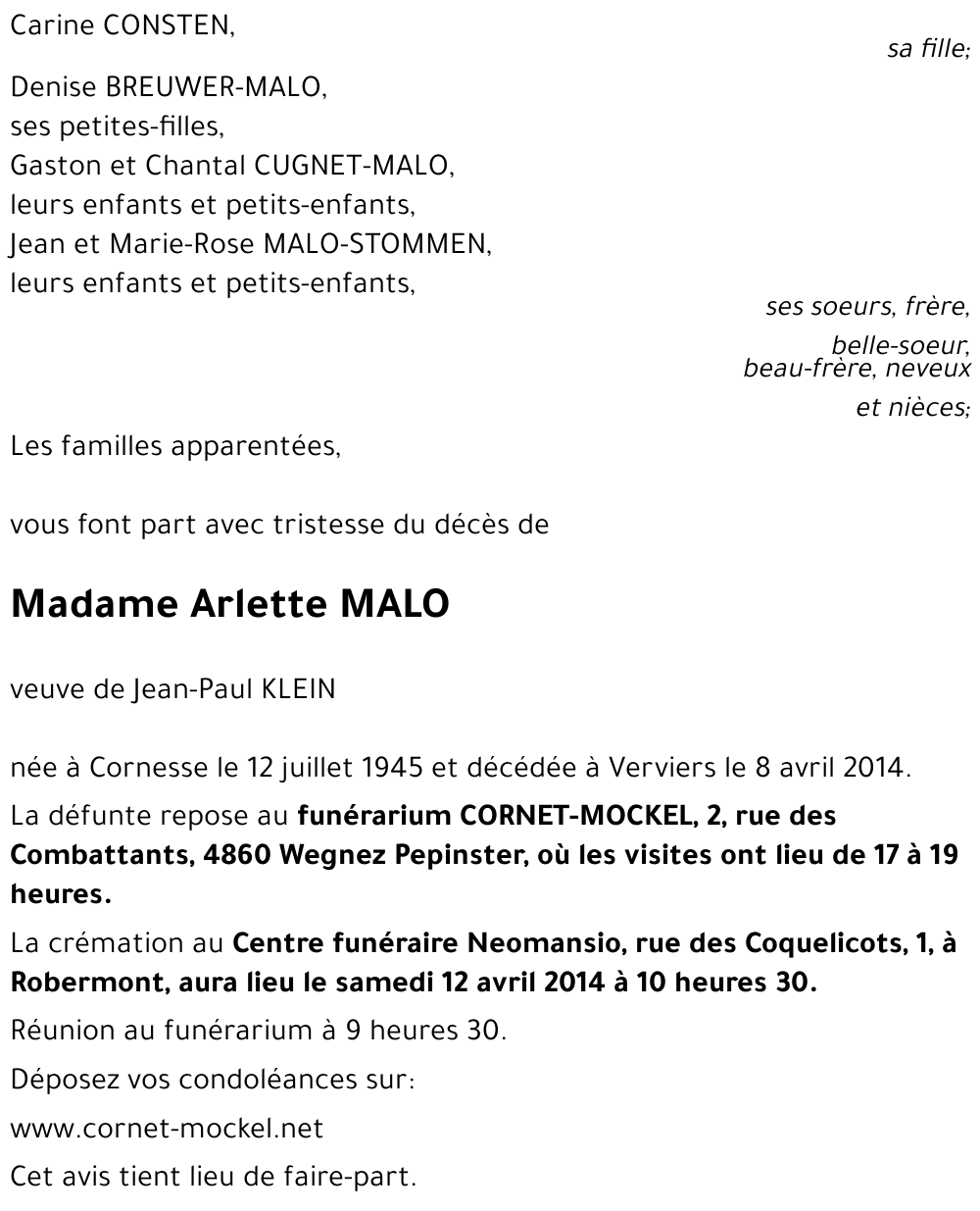 Arlette MALO