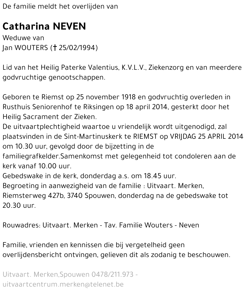 Catharina NEVEN