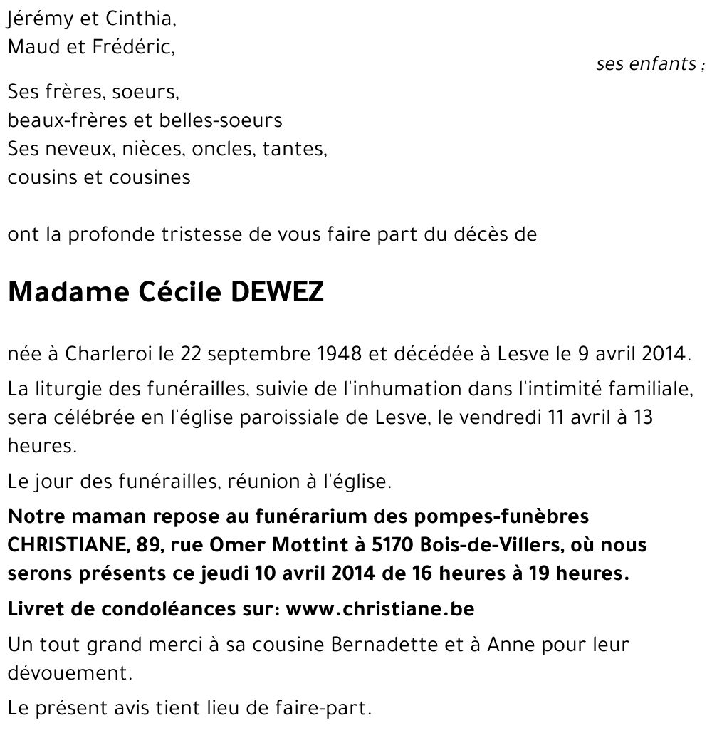 Cécile DEWEZ