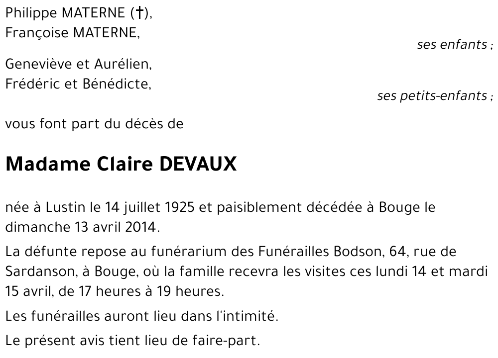 Claire DEVAUX