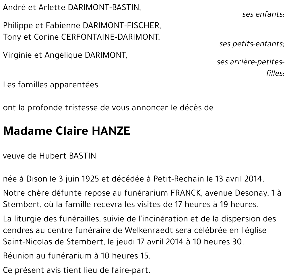 Claire HANZE