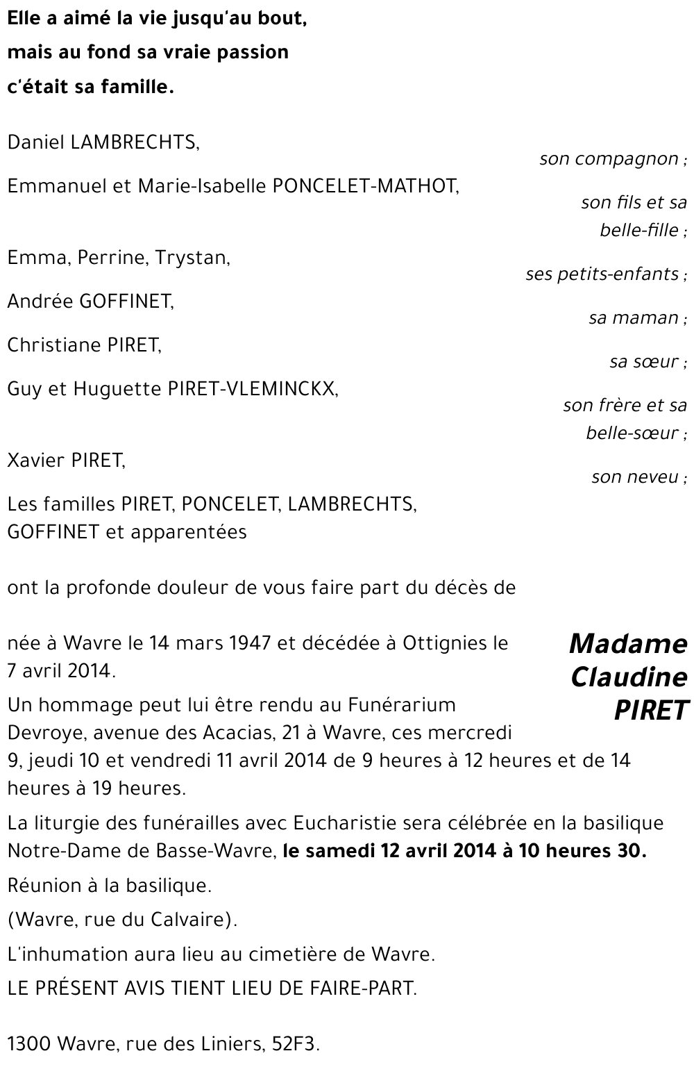 Claudine PIRET