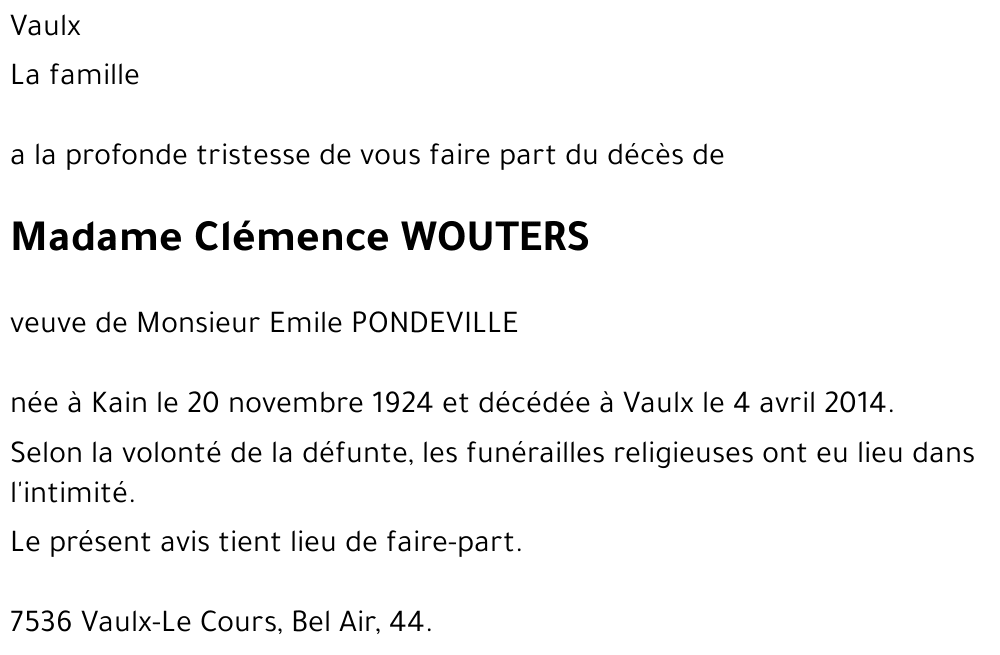 Clémence WOUTERS