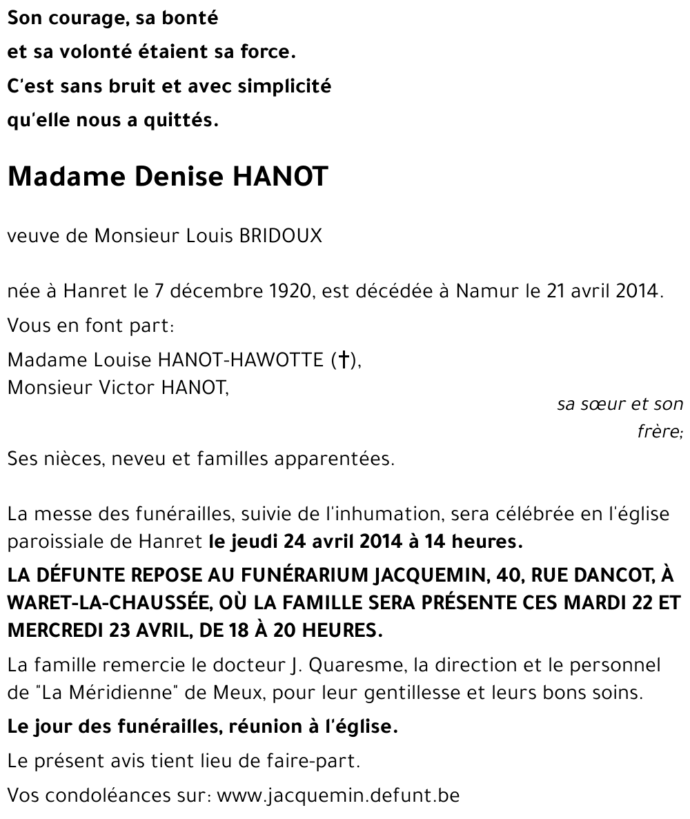 Denise HANOT