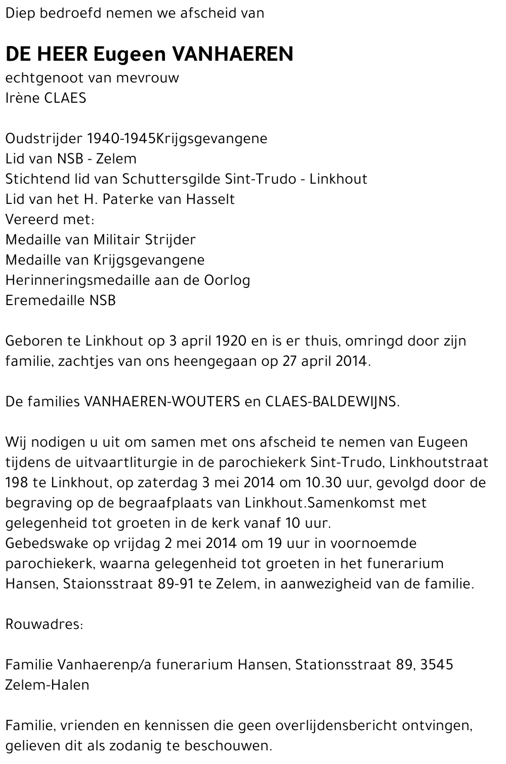 Eugeen VANHAEREN