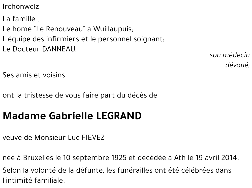 Gabrielle LEGRAND
