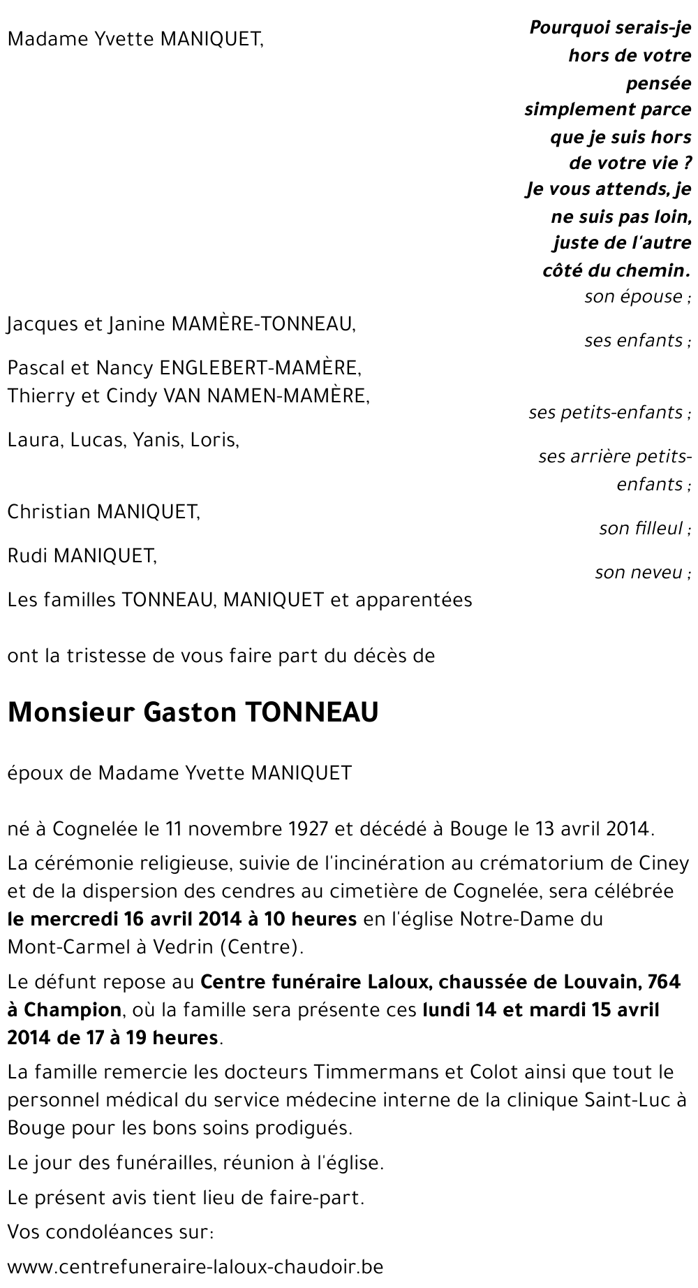 Gaston TONNEAU