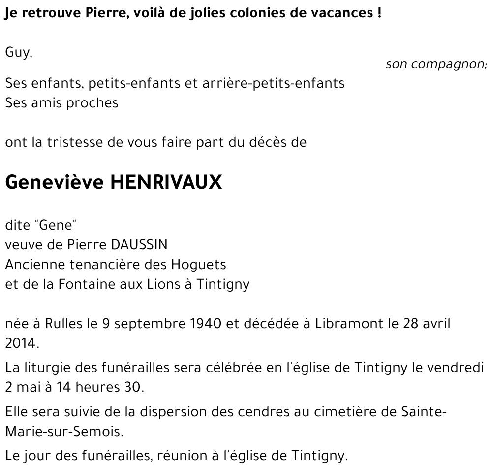 Geneviève HENRIVAUX