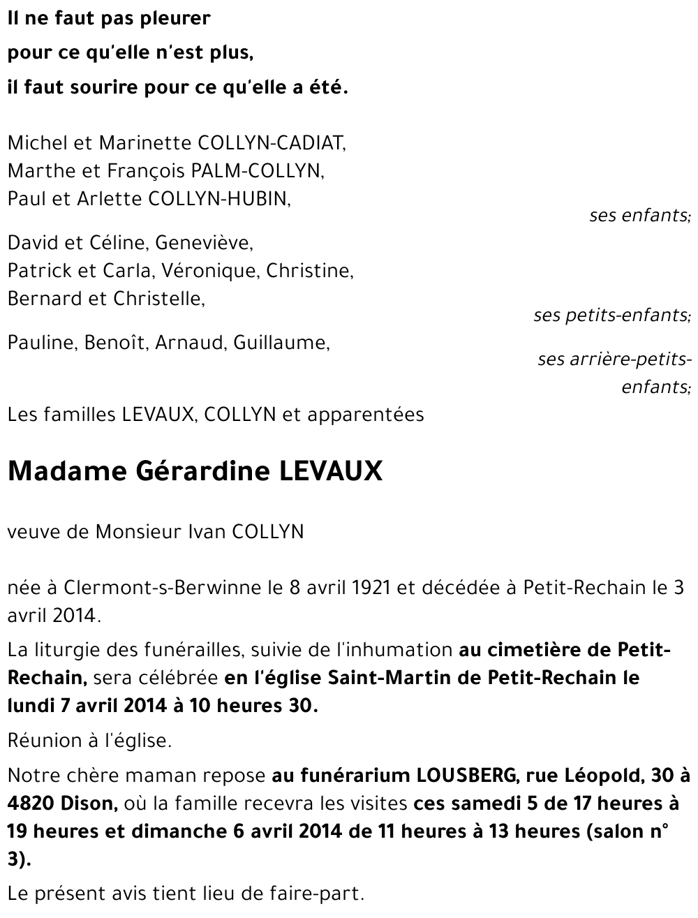 Gérardine LEVAUX