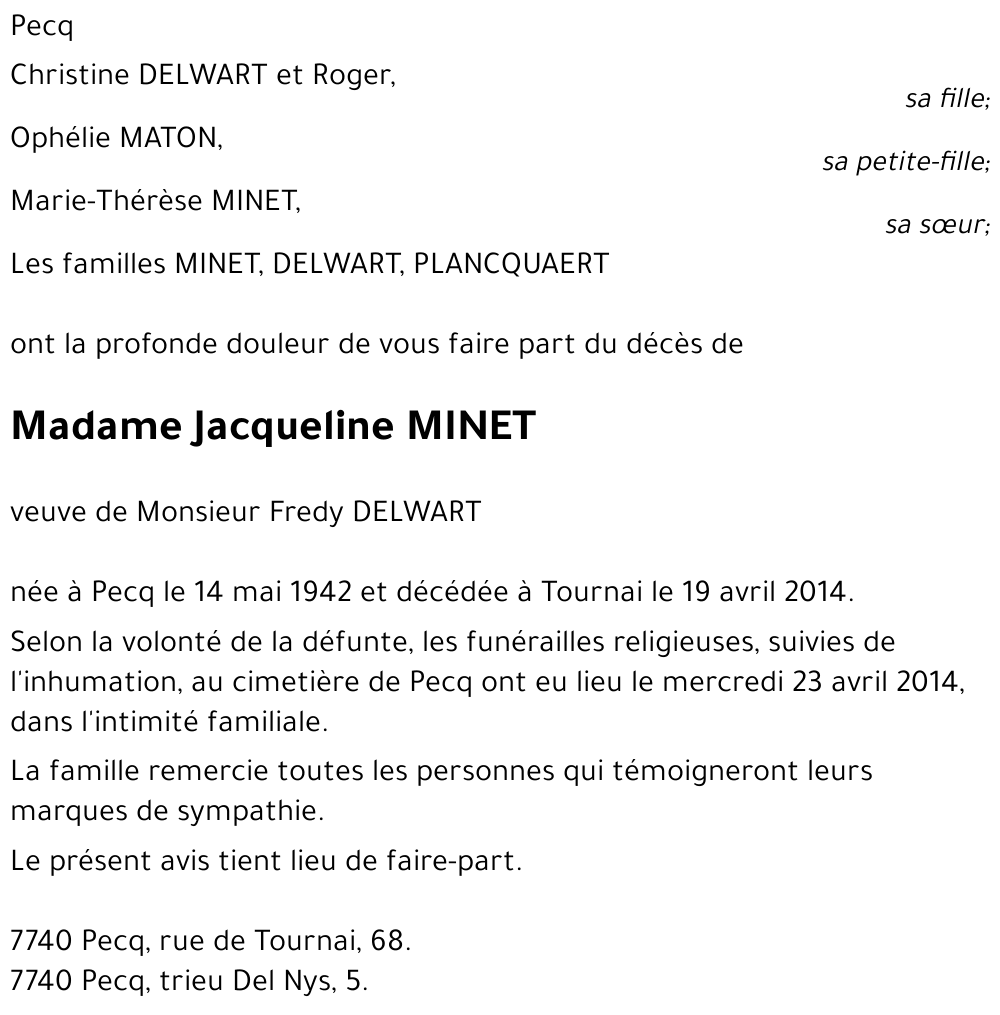 Jacqueline MINET