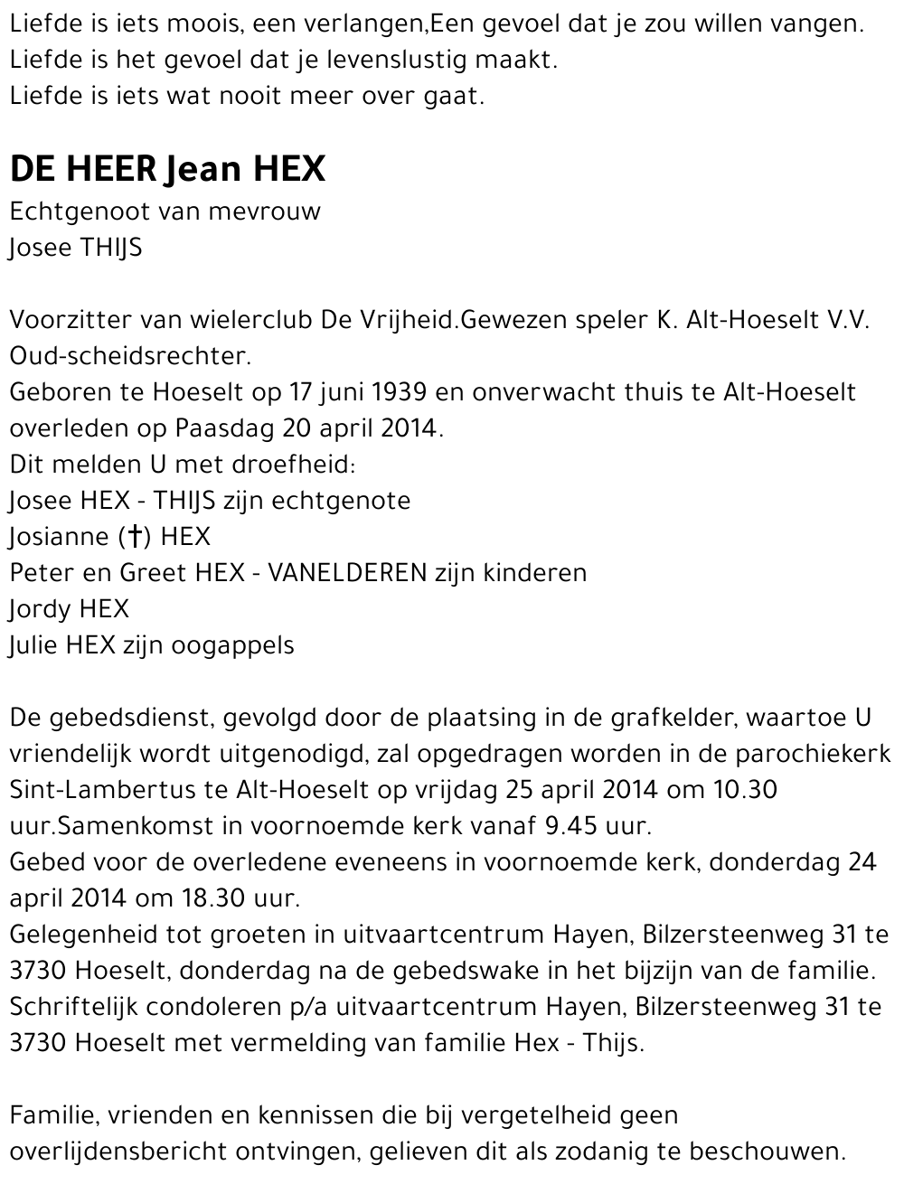 Jean HEX