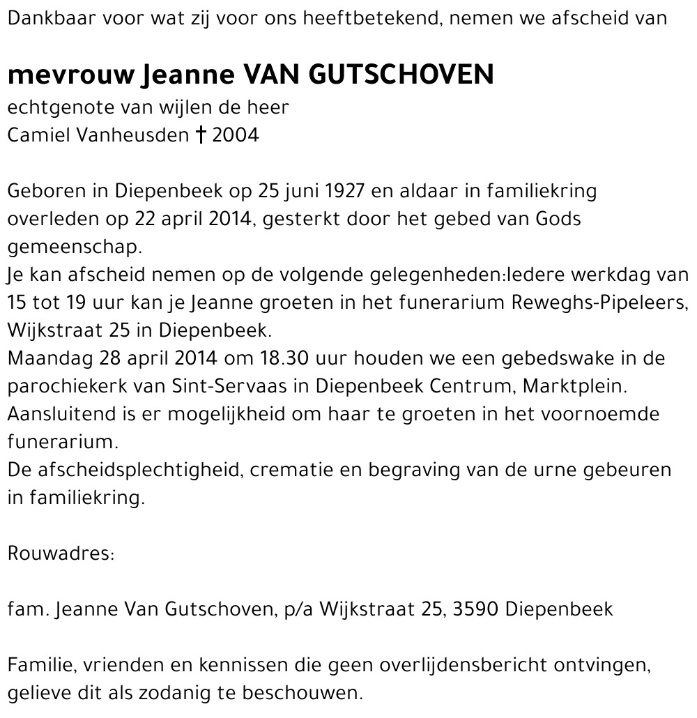 Jeanne Van Gutschoven