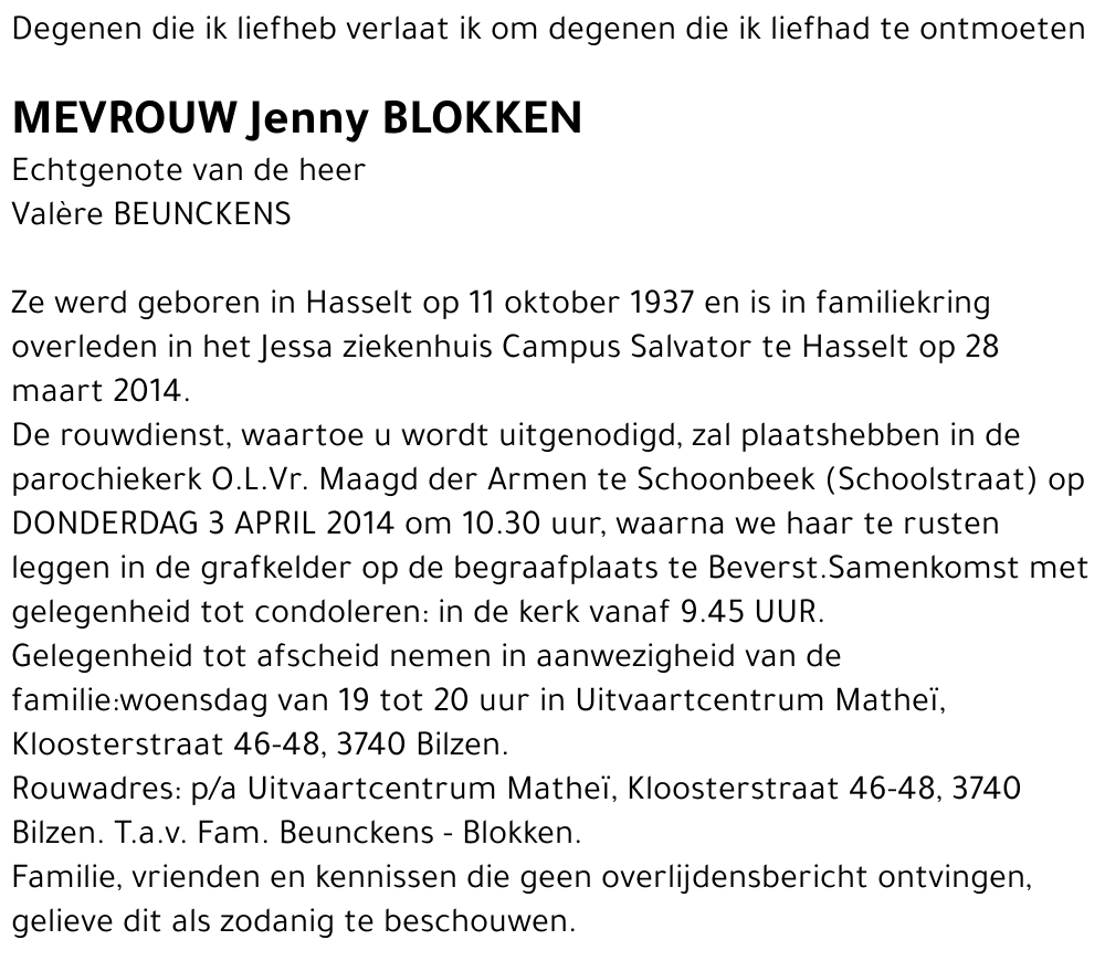Jenny BLOKKEN