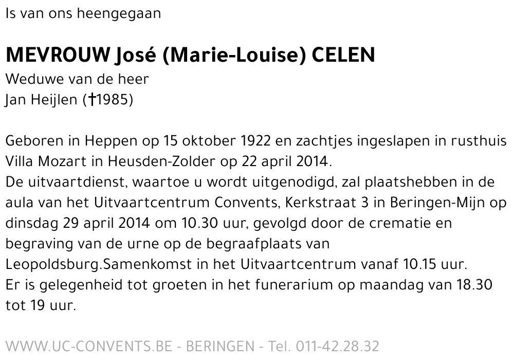 José (Marie-Louise) Celen
